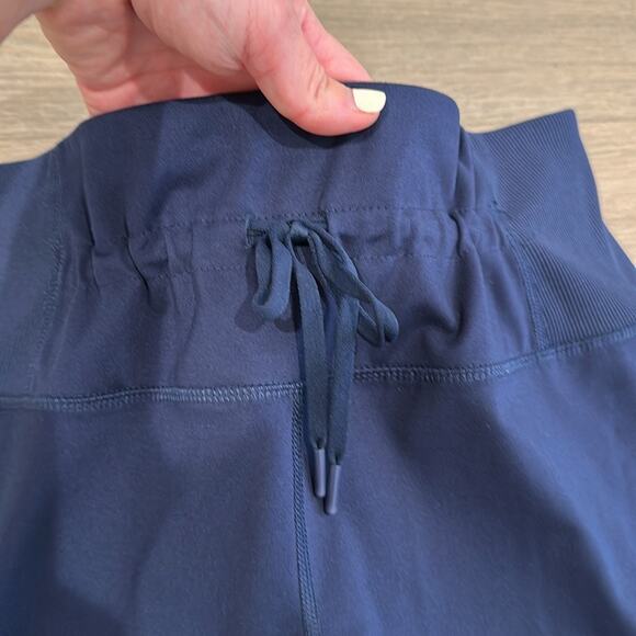 RBX Dark Blue Ribbed‎ Detail Front Tie Polyester Active Workout Leggings Size M - Picture 9 of 11